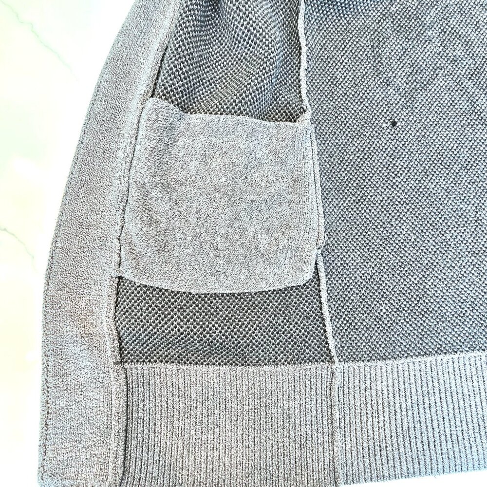 Banana Republic Wolf Intarsia Longline Cardigan Gray Open Front Duster Sweater - Picture 8 of 15